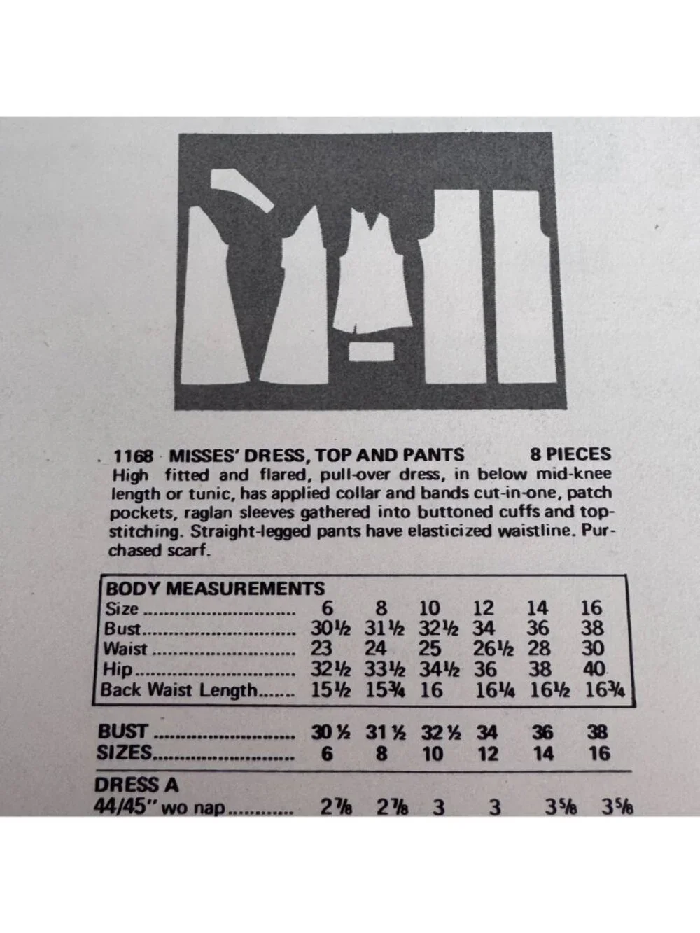 Vogue Sewing Pattern 1168 Stan Herman 70s Dress Wide Leg Pants Lounge Set 12 UC